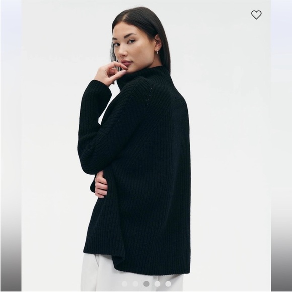 Naadam Cashmino Oversized Ribbed Turtleneck Wool Cashmere Size Small - Picture 2 of 12